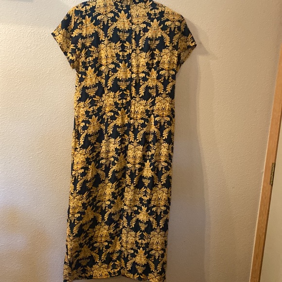 Vintage C.W Rose faux button front floral dress size 10 - Picture 4 of 5